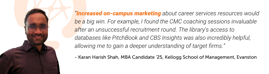 Karan Harish Shah shares his feedback on the best MBA career services.